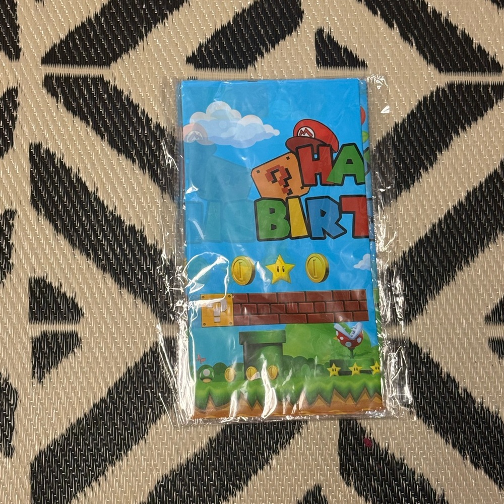Nintendo Super Mario Birthday Banner - Blue, Green, Red